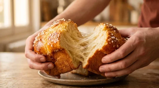 Brioche Nanterre artisanale avec mie filante ultra moelleuse déchirée à la main