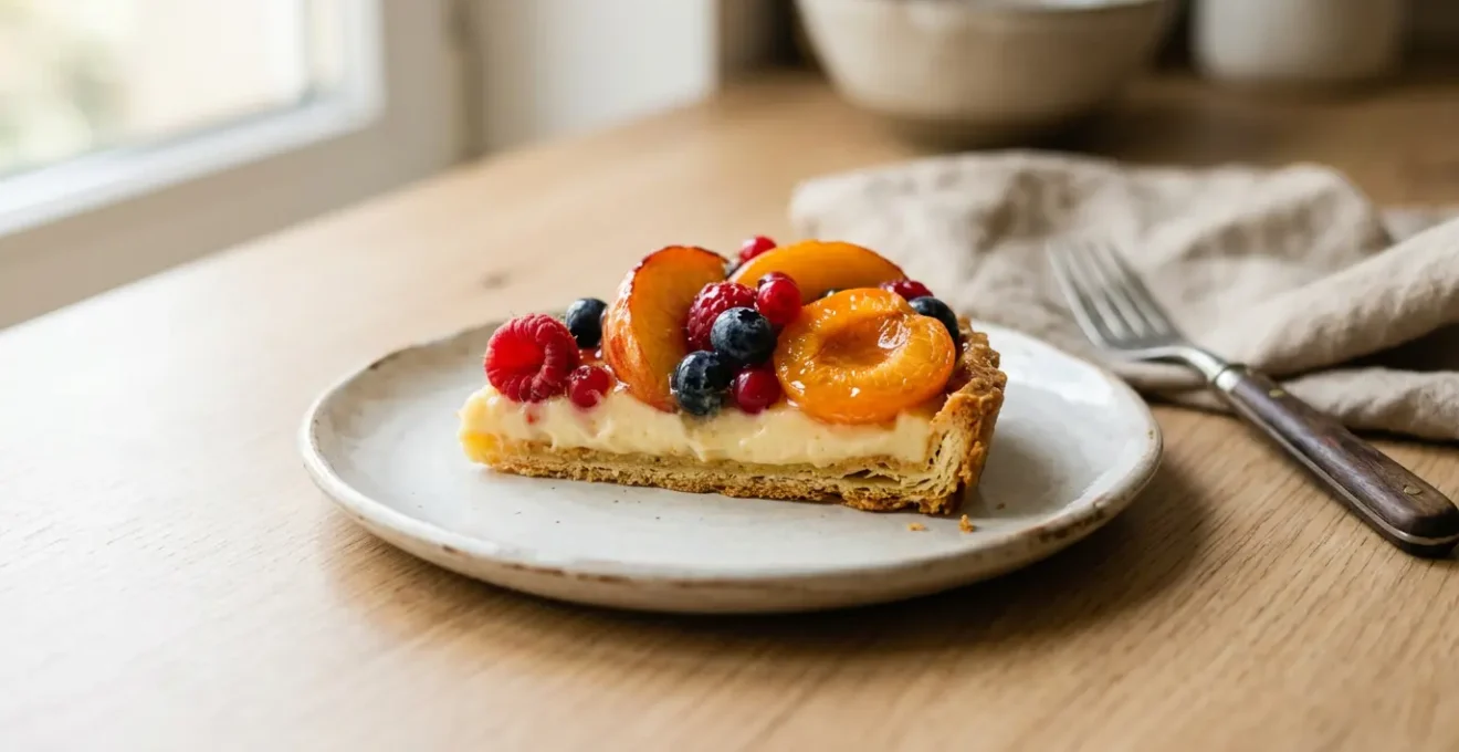 Tarte aux fruits de saison à la pâte croustillante et brillante
